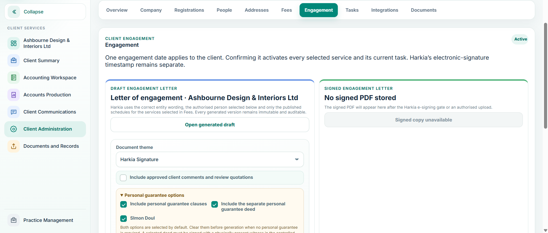 Balansix engagement workflow