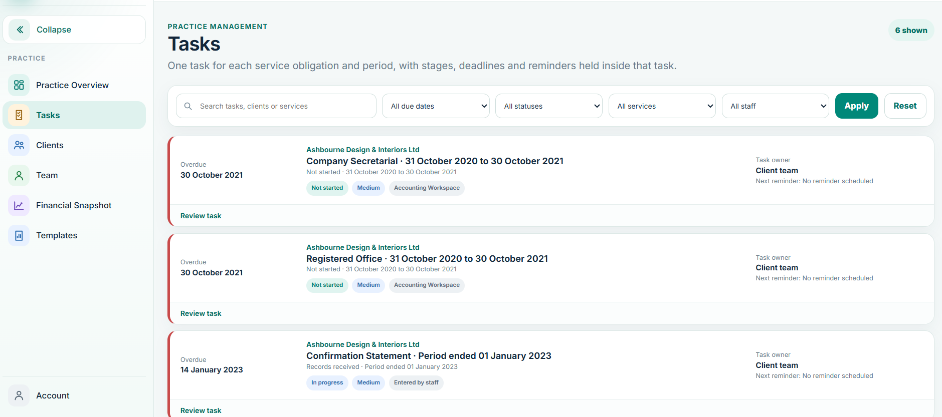 Balansix Tasks and Deadlines